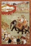 unknow artist Shah Jahan Riding on an Elephant Accompanied by His Son Dara Shukoh Mughal